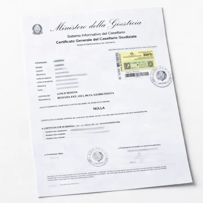 Certificati Casellari giudiziari e carichi pendenti
